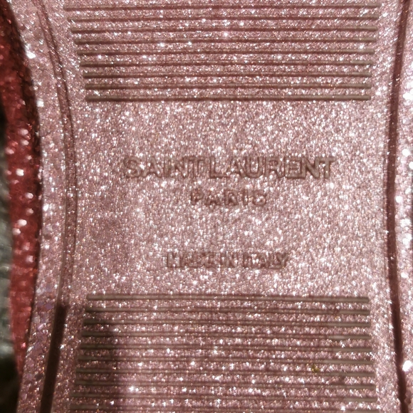 Saint Laurent Pink Glitter Andy Sneakers - Picture 5 of 6